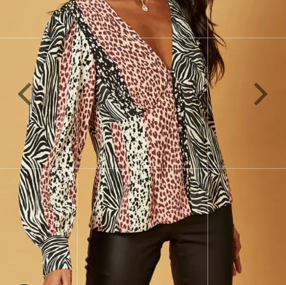 NWT Phoenix and Feather mixed animal print blouse UK14: US8-10. - Picture 6 of 10
